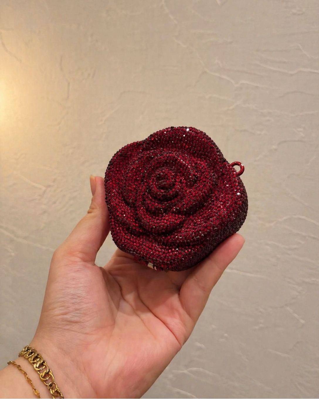 Flower Rhinestone Clutch