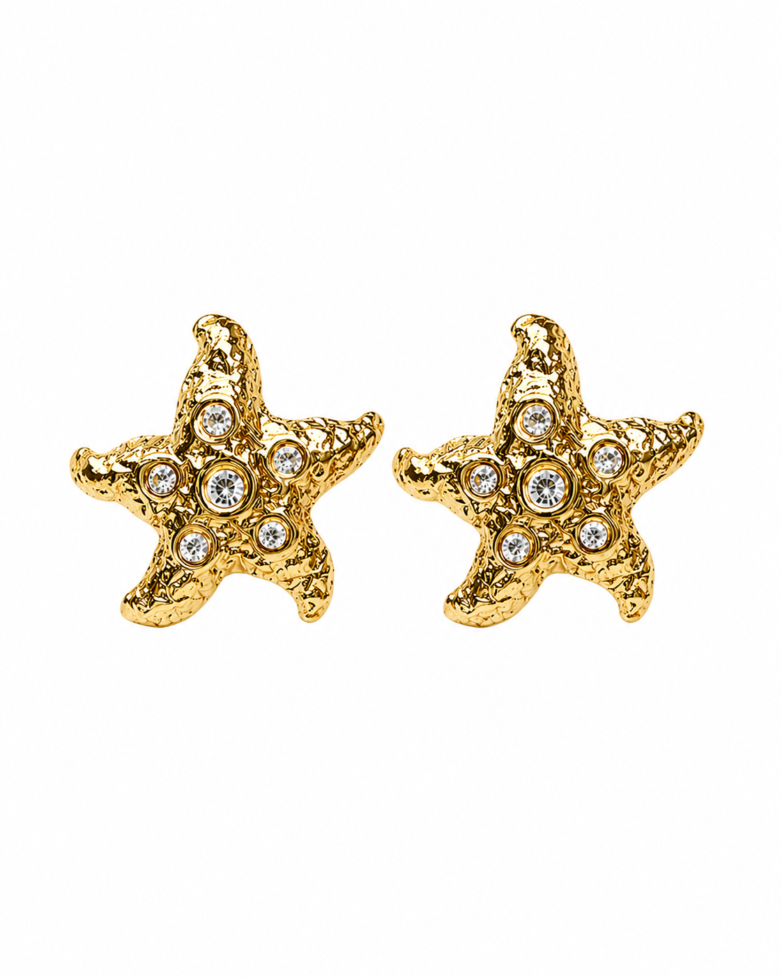 Gold Starfish Studs