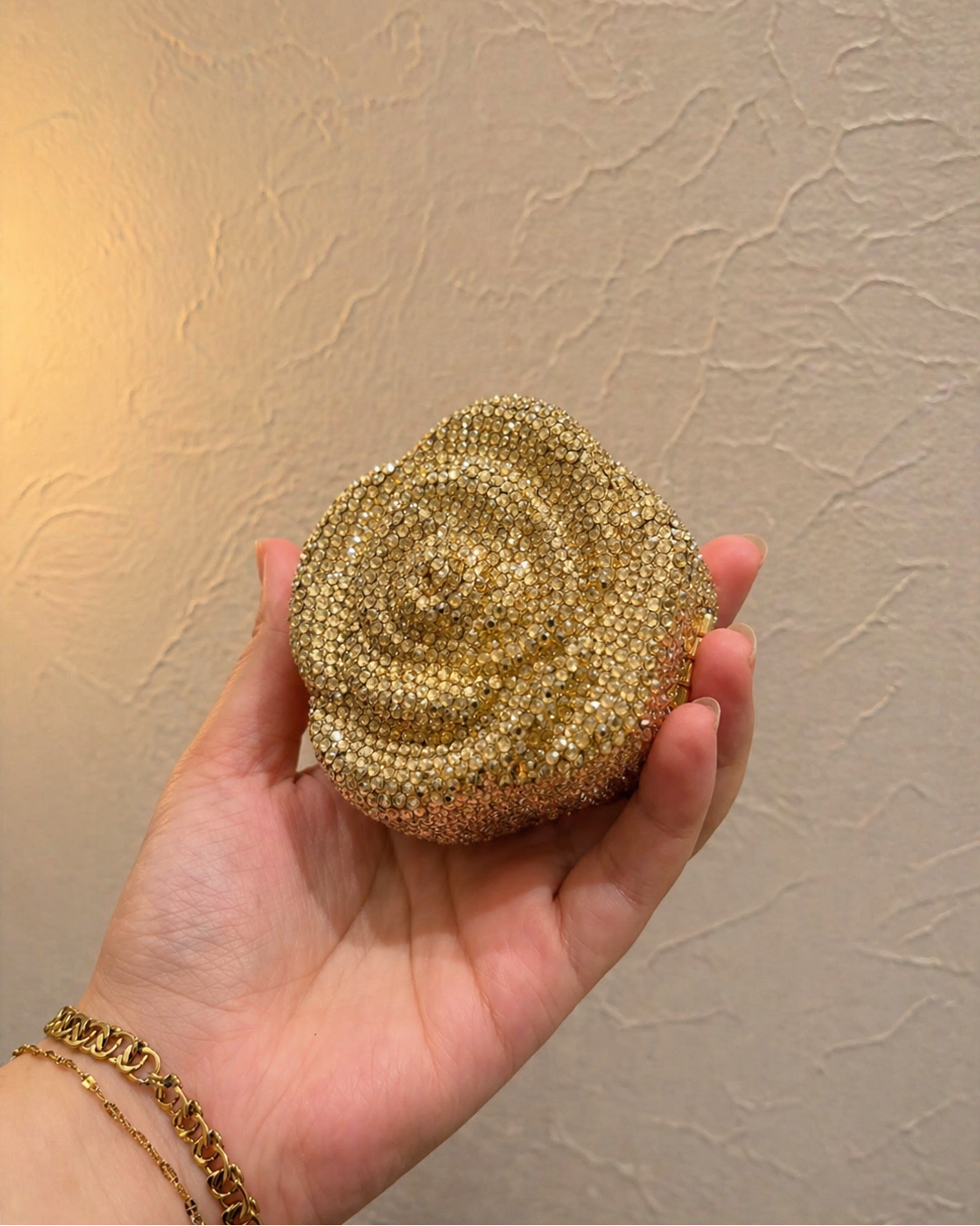 Flower Rhinestone Clutch