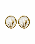 White Cameo Studs
