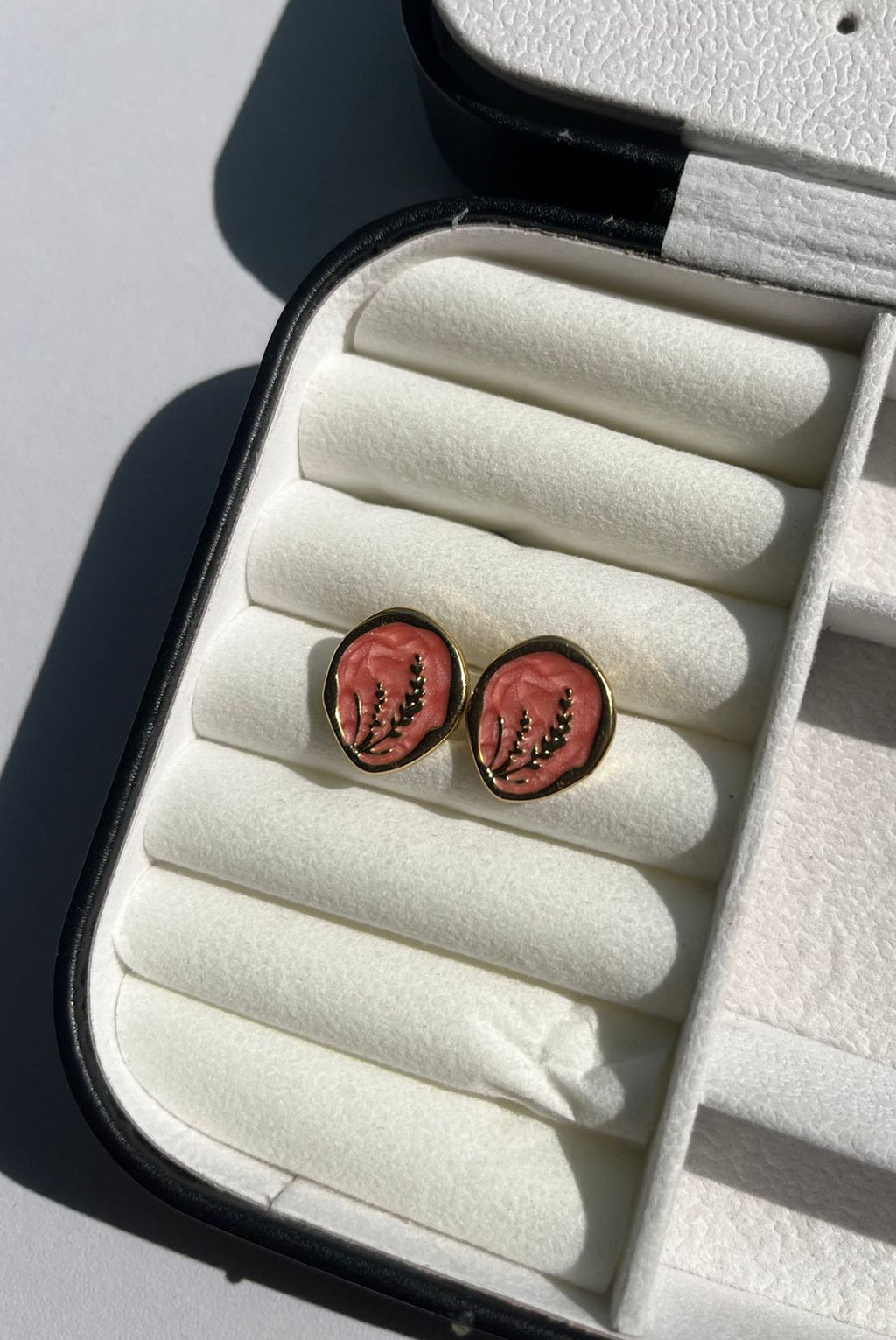Pink Cameo Studs