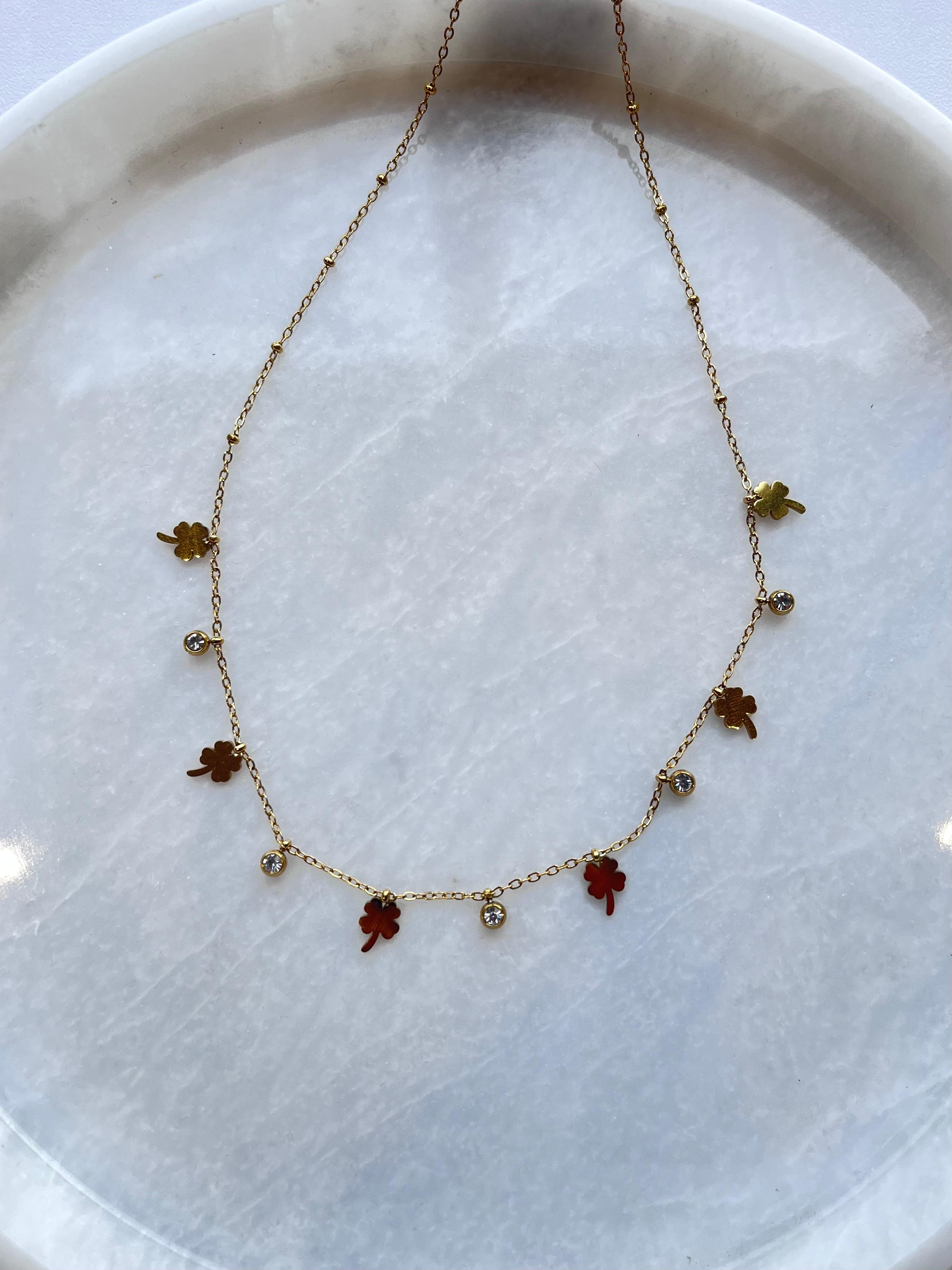 Golden Leaves Charm Necklace