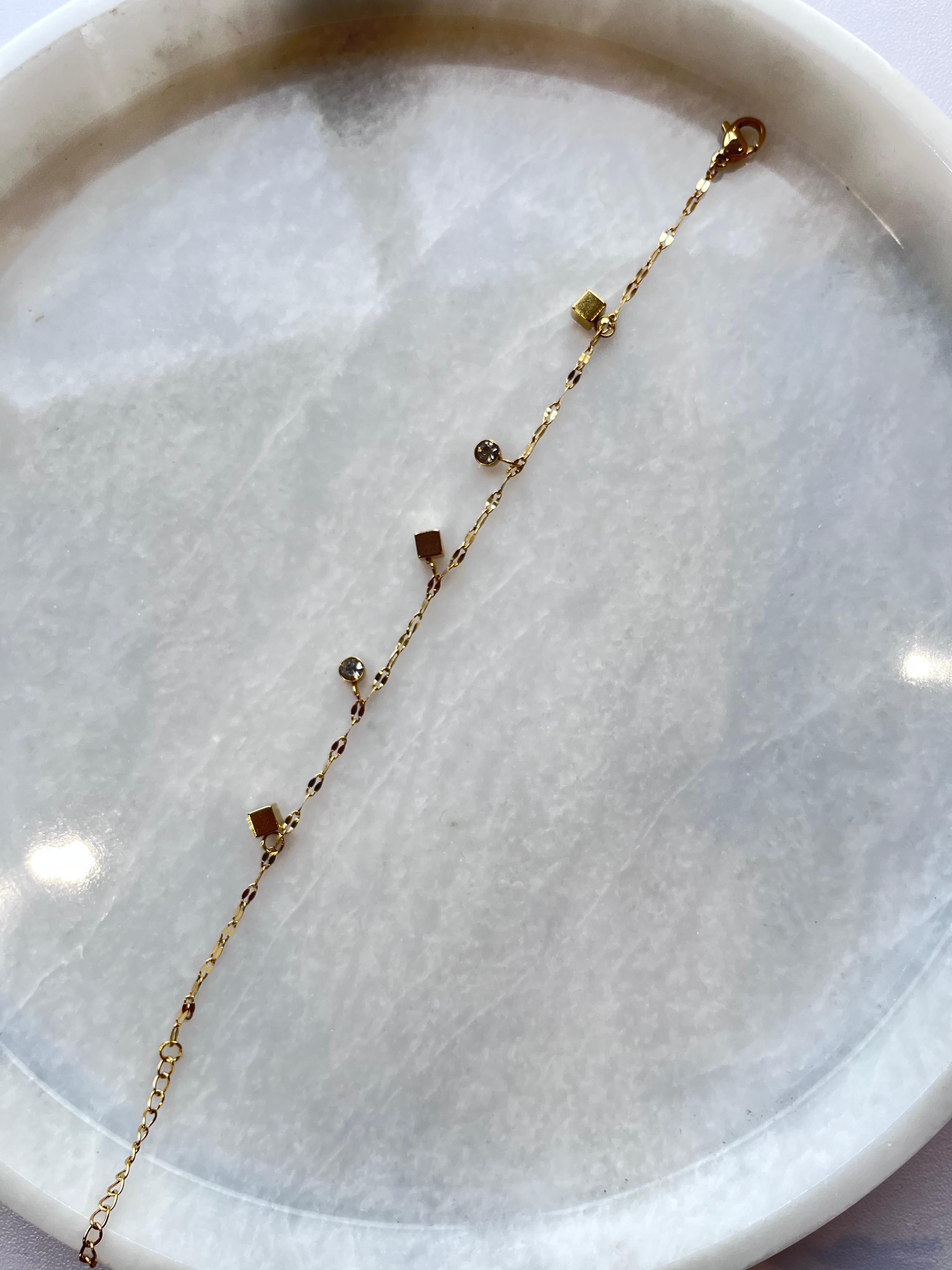 Golden Geometry Charm Bracelet