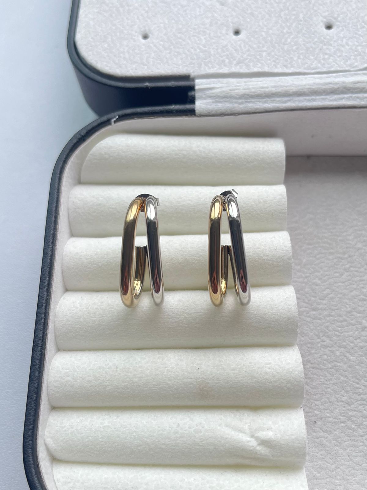 Dual Tone Hoop Earrings