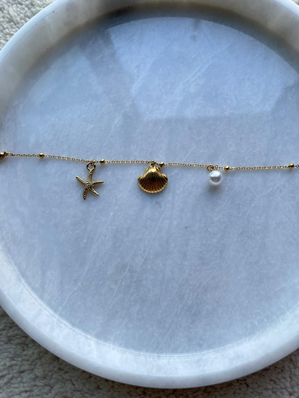 Coastal Pearl Charm Bracelet