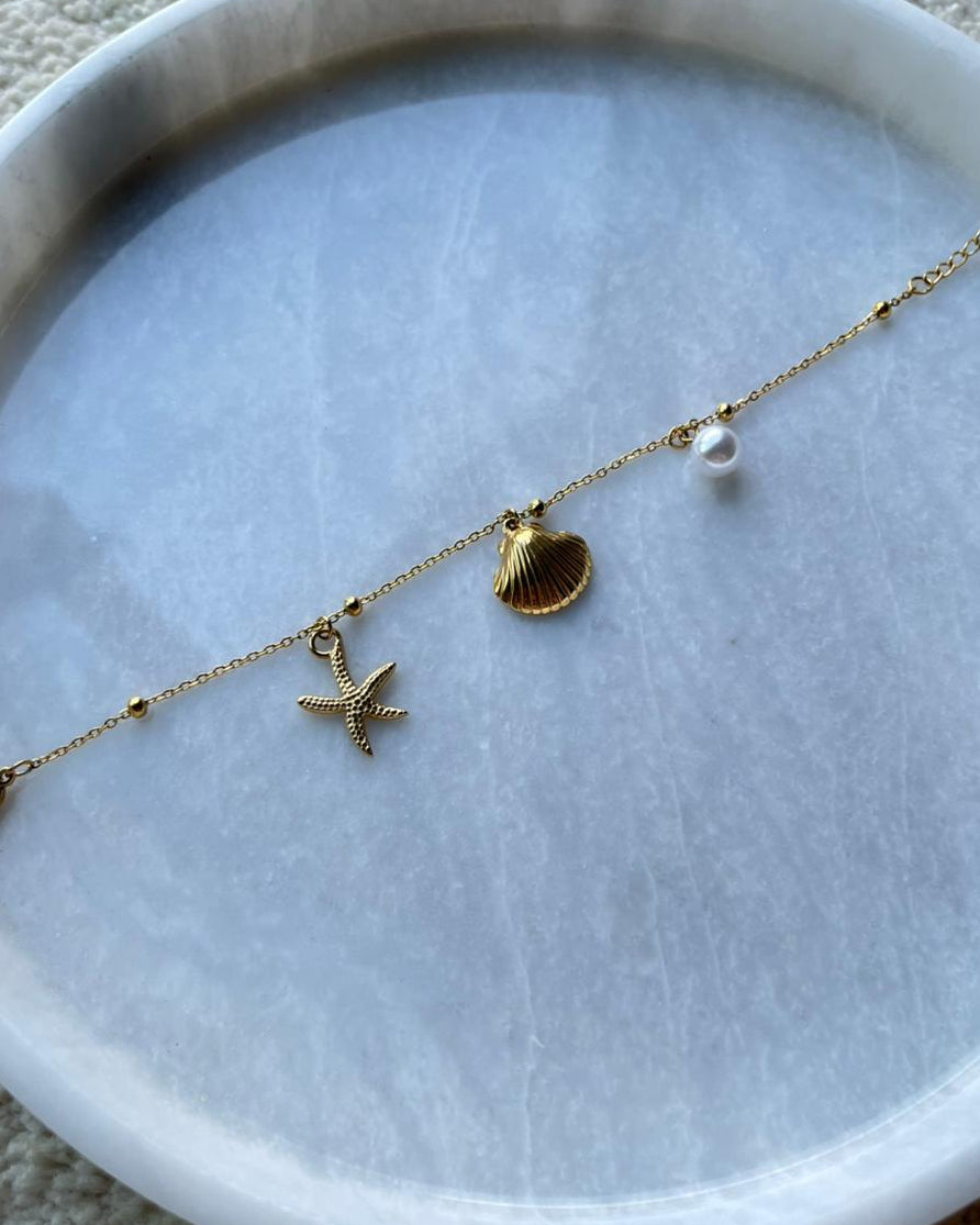 Coastal Pearl Charm Bracelet